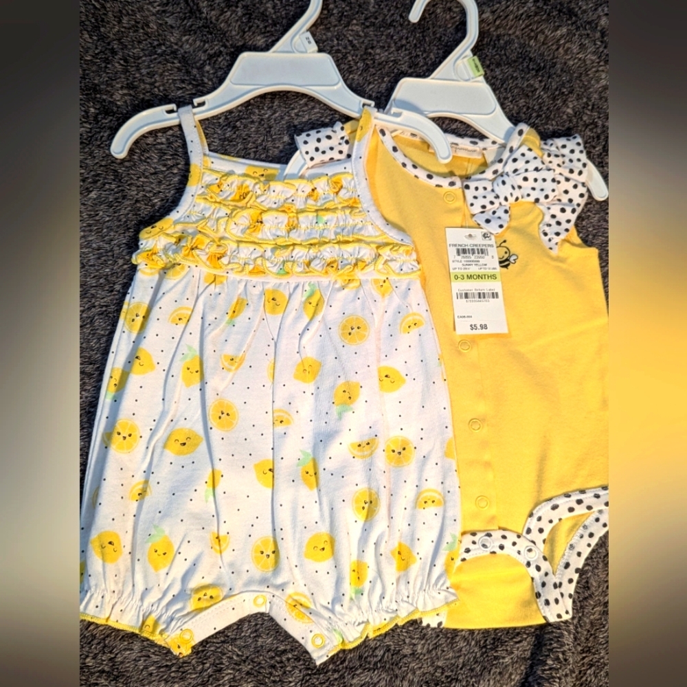 Baby Girl Yellow Sunshine Rompers